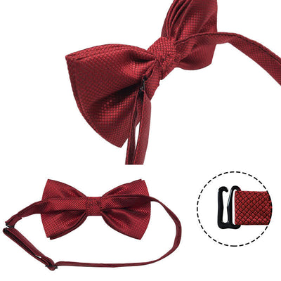 Men's Micro-checked Basic Color Bow Tie