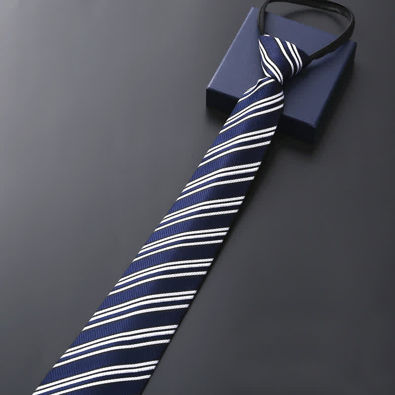 Men's Blue Series Zipper Tie Business Necktie