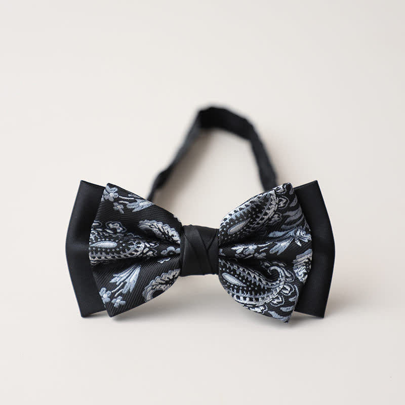 Men's Personality Paisley Double Layered Bow Tie