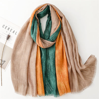 Women's Lightweight Mixed Color Stitching Scarf