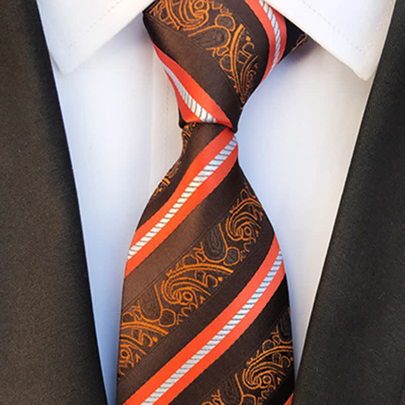Men's Mix Paisley Striped Necktie