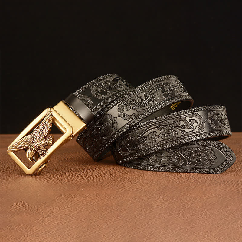 Men's Vintage Hollow Eagle Buckle Leather Belt