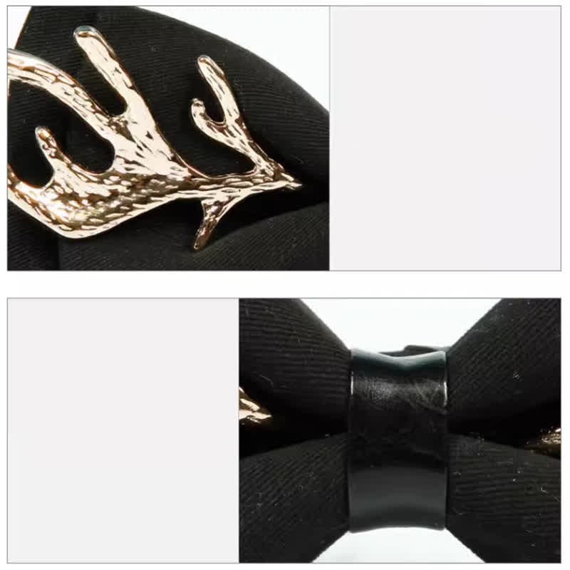 Men's Metal Deer Antler Decoration Bow Tie