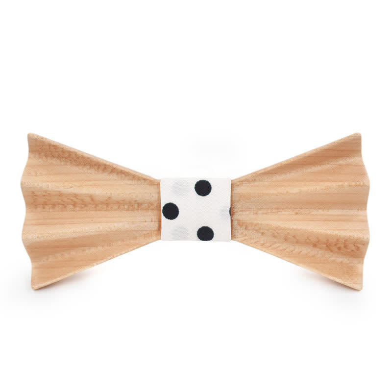 Men's Burlywood Stereo 3D Folded Wooden Bow Tie