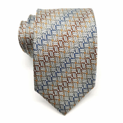 Men's Graduated Weave Pattern Pure Silk Necktie