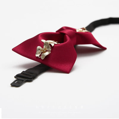Men's Golden Flower Vine Inlaid Bow Tie
