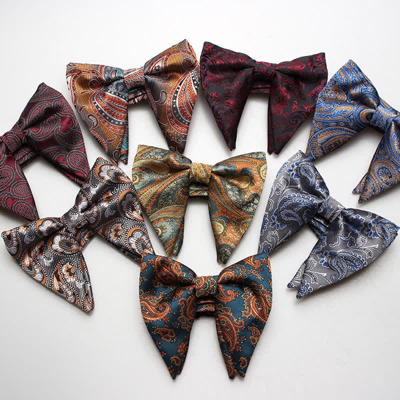 Men's Exotic Paisley Oversized Pointed Bow Tie