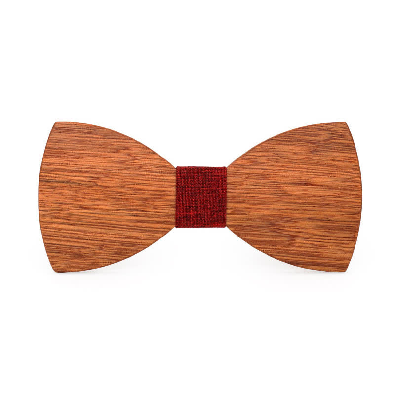 Men's Vintage Begonia Wooden Bow Tie