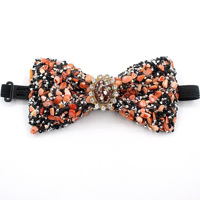 Men's Natural Stone Colored Beads Bow Tie