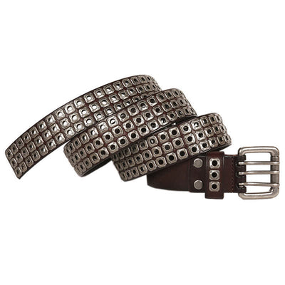 Punk Rock Heavy Metal Square Rivet Leather Belt