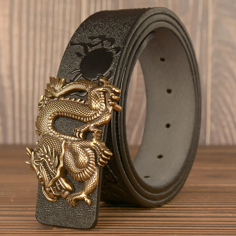 Men's Flying Dragon Luxury Cowskin Leather Belt