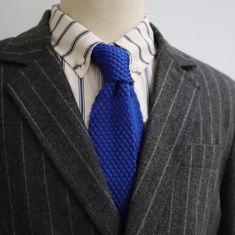 Men's Solid Color Knitted Narrow Slim Necktie