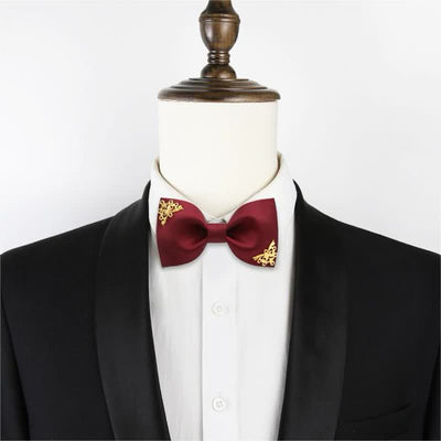 Men's Gold Embellishment Wedding Bow Tie