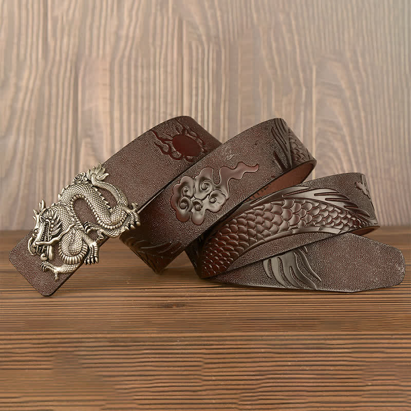 Men's Flying Dragon Luxury Cowskin Leather Belt