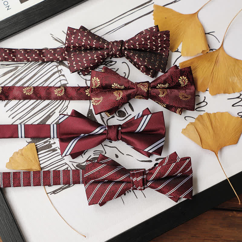 Men's Burgundy Series Gentleman Bow Tie