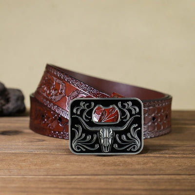 Men's DIY Opener Buckle Leather Belt