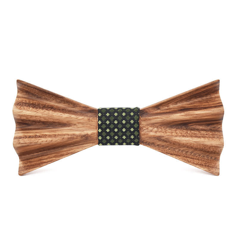 Men's Brown Stereo 3D Folded Wooden Bow Tie