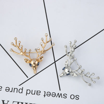 Men's Living Christmas Elk Brooch