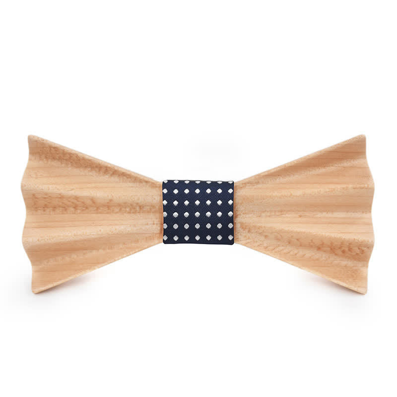 Men's Burlywood Stereo 3D Folded Wooden Bow Tie