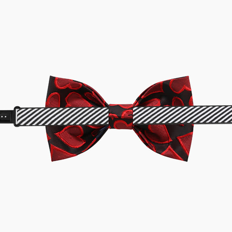 Men's Love Heart Embroidery Bow Tie