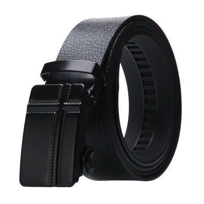 Men's Business Automatic Buckle Black Leather Belt