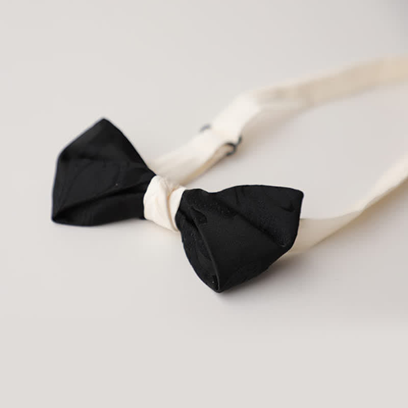 Men's Elegant Black Match White Bow Tie