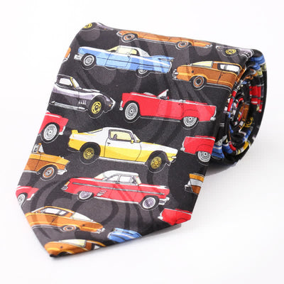 Men's Creative Music Score Cartoon Motif Country Necktie