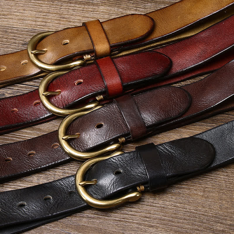 Men's Trend Worn-out Wrinkled Leather Belt