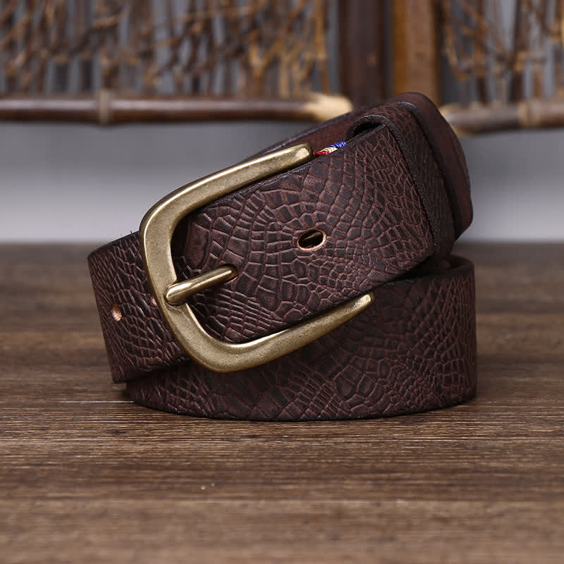 Men's Serpentine Snakeskin Grain Leather Belt