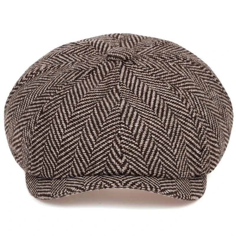 Peaky Blinders Herringbone Octagonal Beret Cap