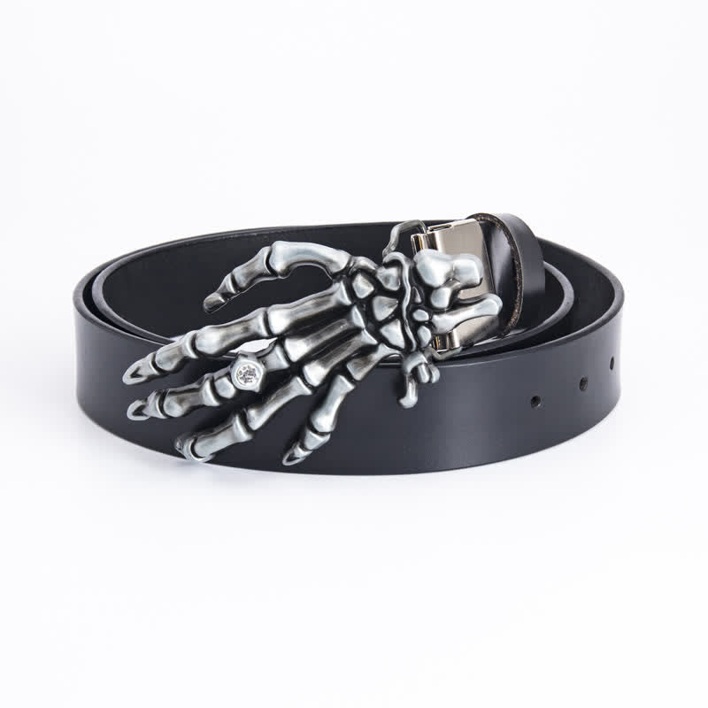 Men's Rock Punk Skeleton Hand Leather Belt