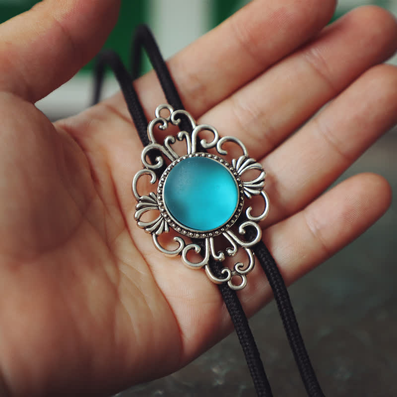 Artsy Faux Coloured Glaze Pendant Bolo Tie