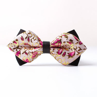 Men's Gold Hue Paisley Pointed Bow Tie