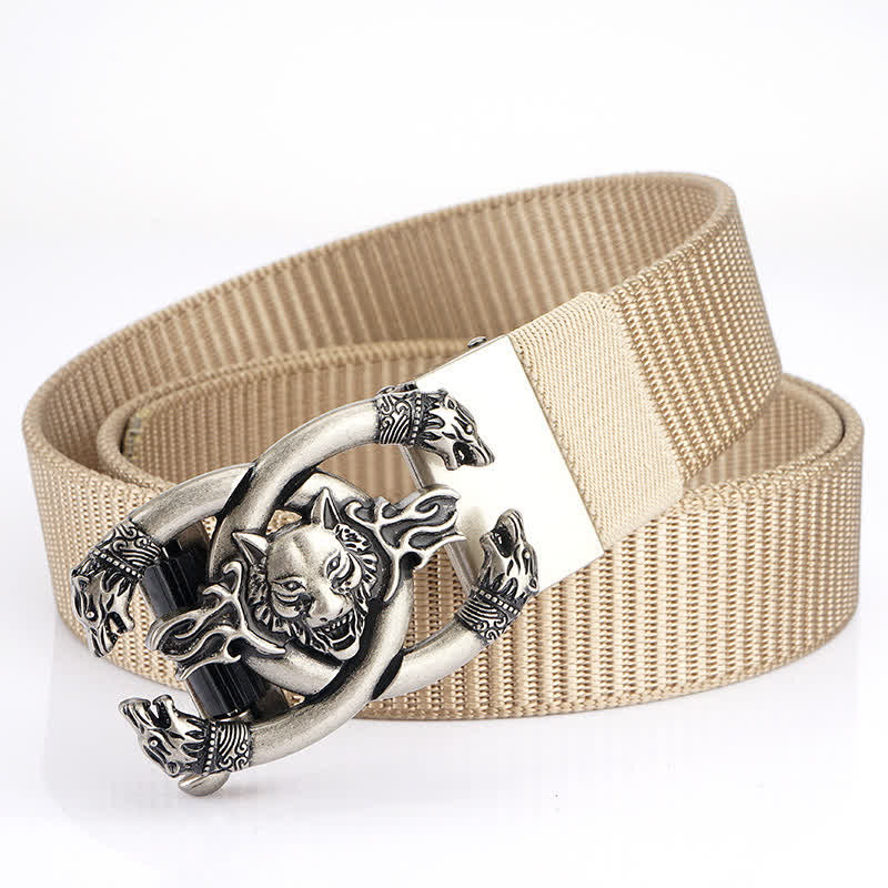 Men's Fierce Wolves In Flame Nylon Belt