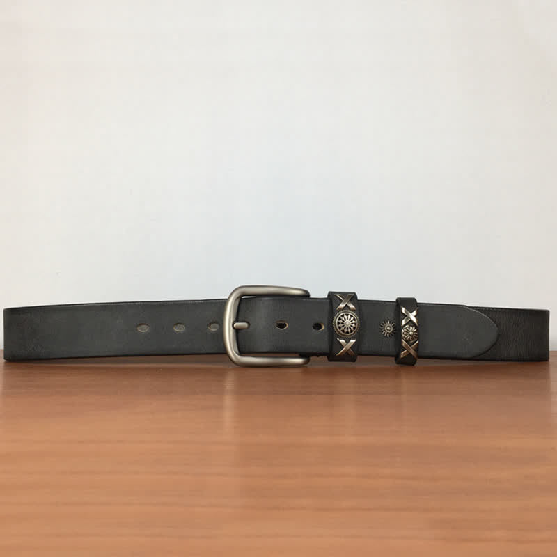 Men's Unique Rivet Studded Handmade Leather Belt