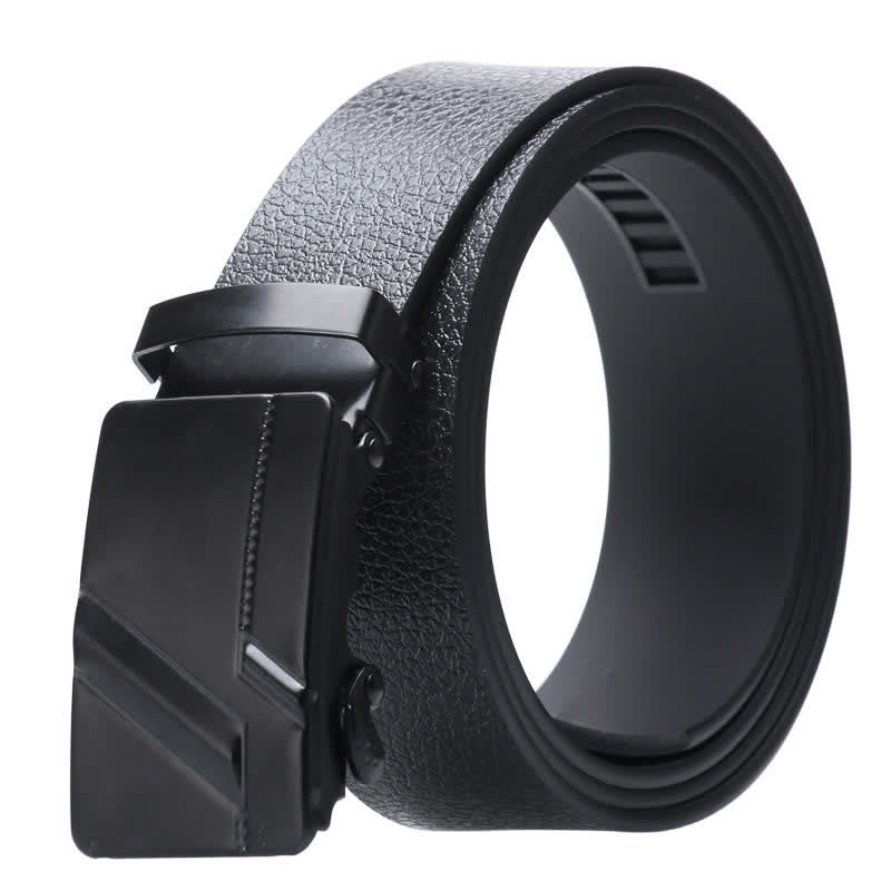 Men's Business Automatic Buckle Black Leather Belt