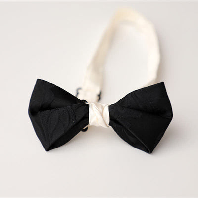 Men's Elegant Black Match White Bow Tie