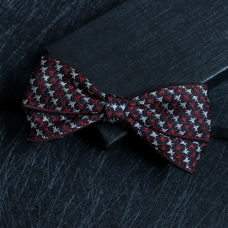 Men's Abstract Pattern Double Layers Bow Tie