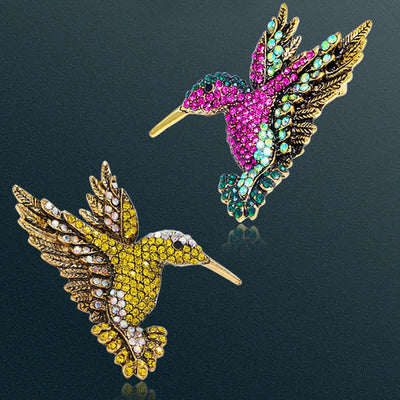 Women's Hummingbird Rhinestone Brooch