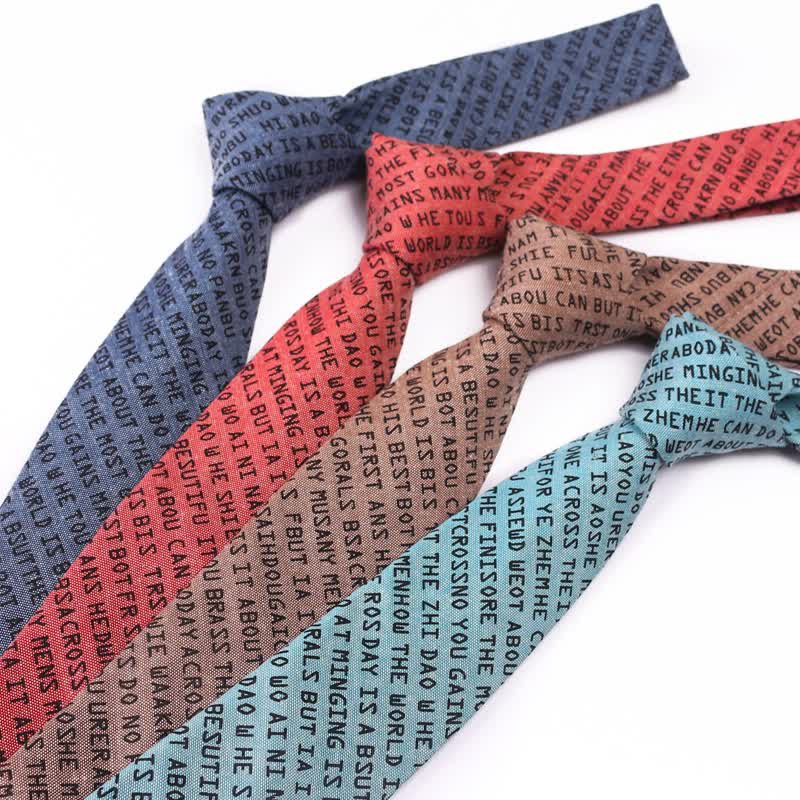 Men's Creative Casual English Letter Necktie