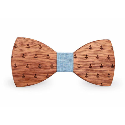 Men's Nautical Boat Anchor Wooden Bow Tie