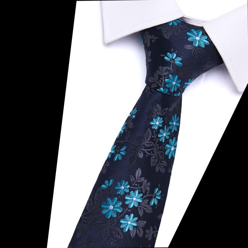 Men's Botanical Leaves Floral Necktie