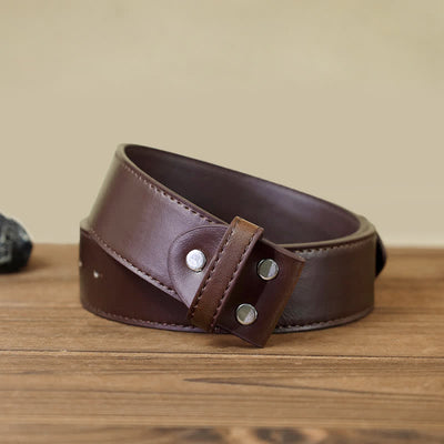 Men's DIY Trendy Western Rose Buckle Leather Belt