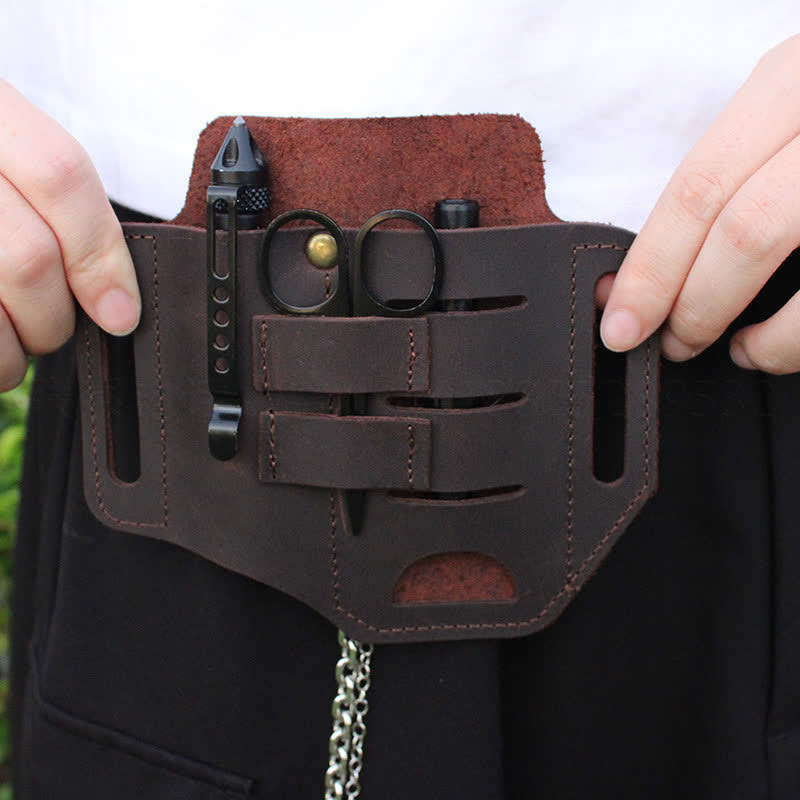 Practical 3 In 1 Tools Waist Holster Leather Belt Bag