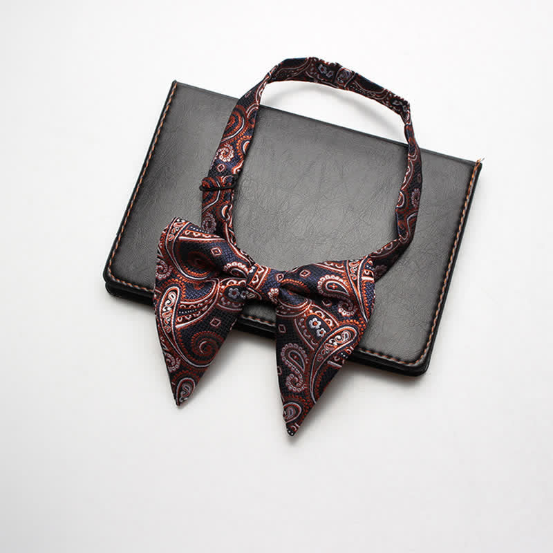 Men's Exotic Paisley Oversized Pointed Bow Tie