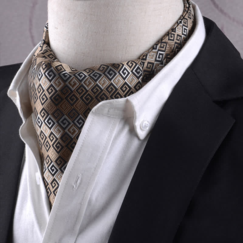 BurlyWood Greek Key Gentle Texture Cravat