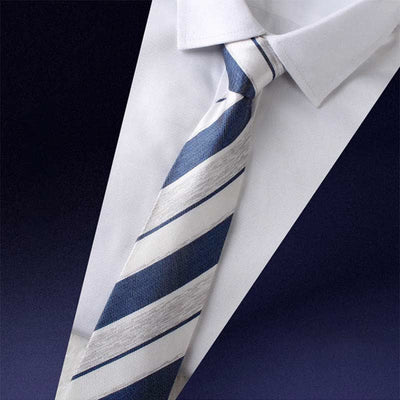 Men's Color Block Zipper Tie Wide Striped Necktie