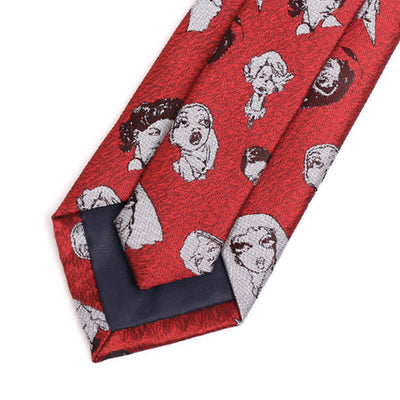 Men's Crimson Art Head Portrait Necktie