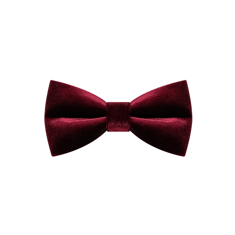 Men's Burgundy Solid Color Velvet Bow Tie