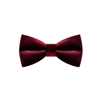 Men's Burgundy Solid Color Velvet Bow Tie